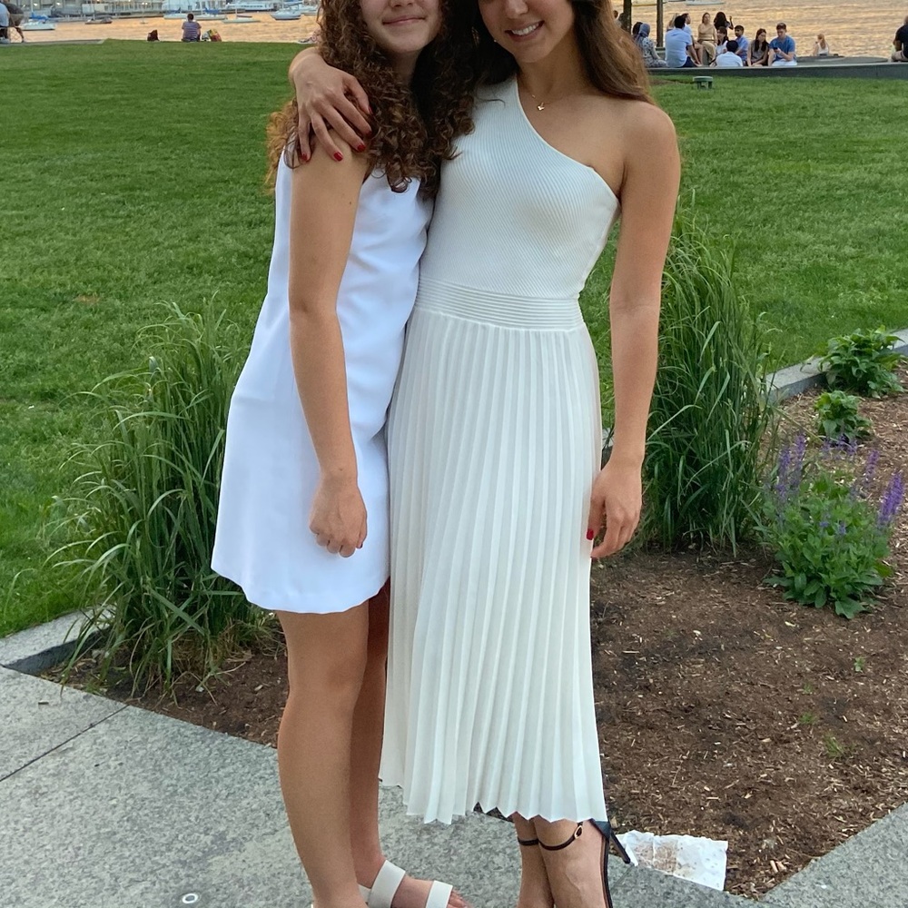 Ted Baker One Shoulder White Midi Dress